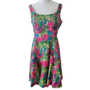 Nine West Bright Floral Fit & Flare Dress‎ Size 14